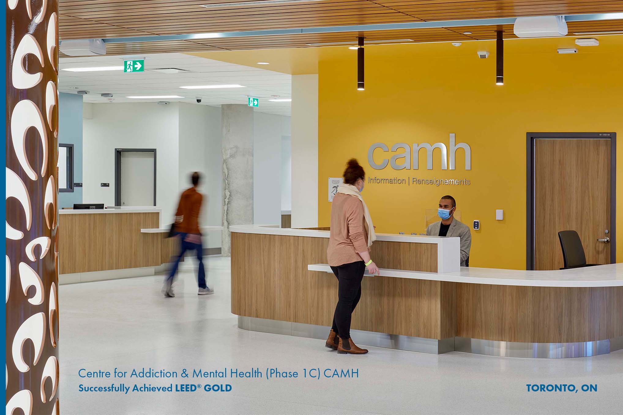 Reception desk at the Centre for Addiction and Mental Health (Phase 1C)